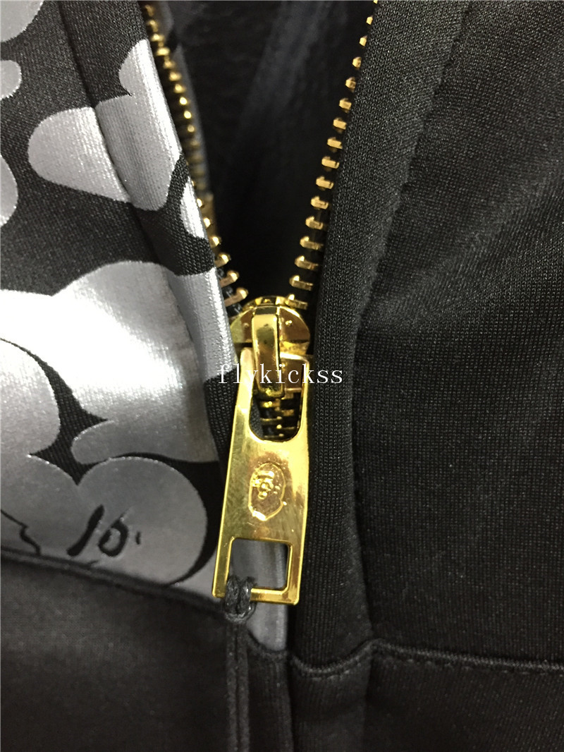 A Bathing Ape Premium BAPE Black Gold Shark Hoodie